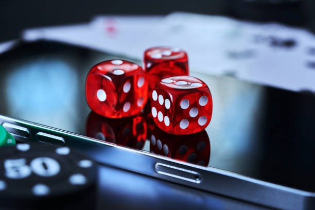 Live dealer blackjack table with cards and chips